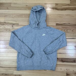 Vtg Y2K Nike Pullover Hoodie Dark Grey Swoosh With Spellout Black Tag Large